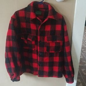 Vintage Montgomery Ward Thick Wool Plaid w/Buttons